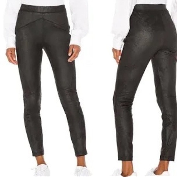 Free People midnight black vegan suede legging ankle pants size XS. Runs large. - Picture 3 of 8